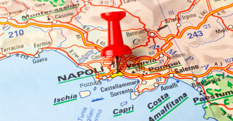 Pin sulla città di Napoli