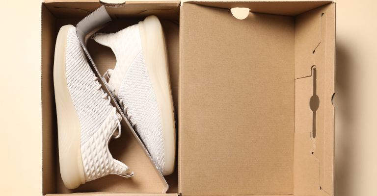 Scarpe all'interno di una scatola
